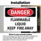 Signmission Flammable Liquid Keep Fire Away Danger Sign, Vinyl Decal, 10in W x 7in L, 2PK OS-2PACK-DS-D-710-L-2347 - alternate 3
